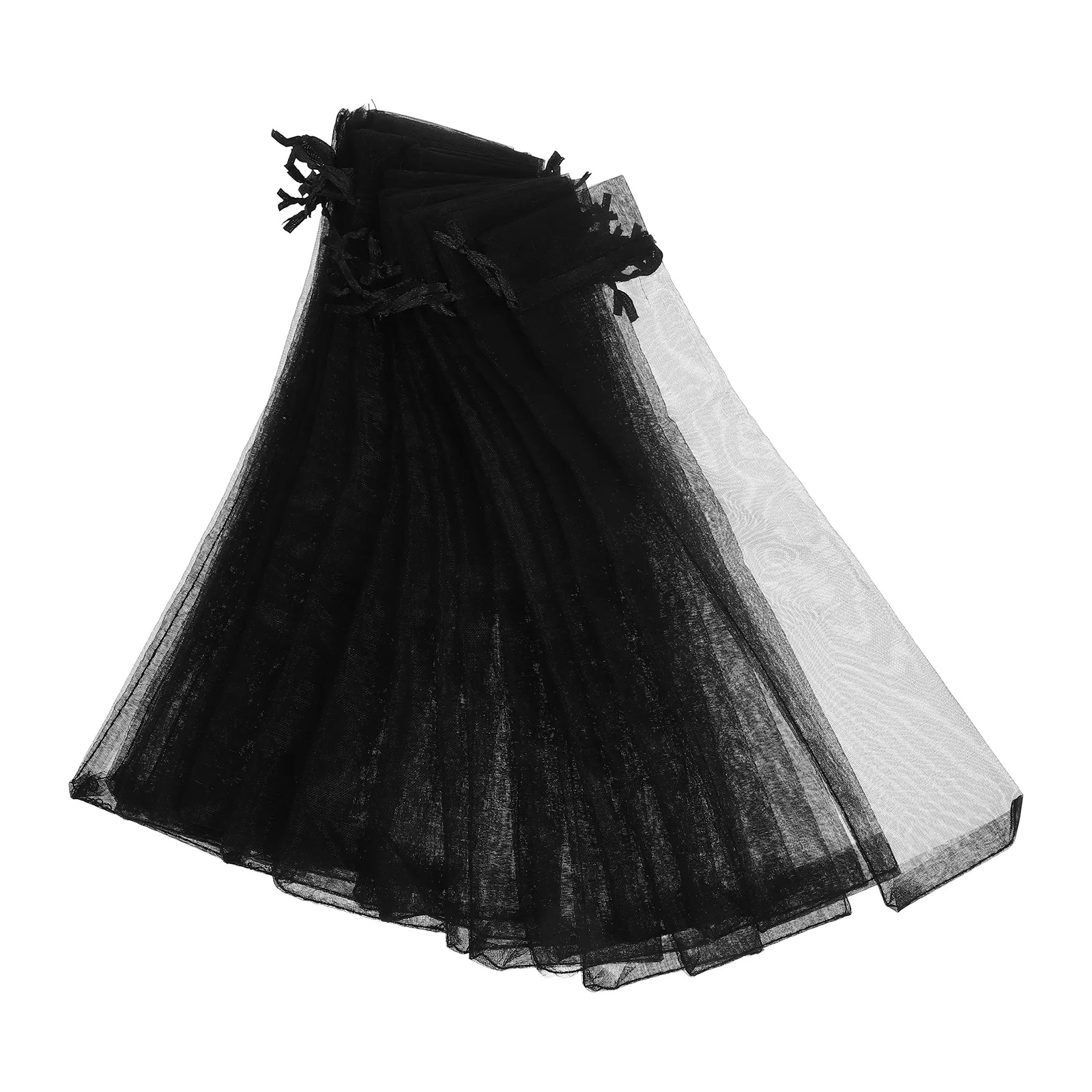 

50 Pcs Mesh Packaging Bag Folding Fan Carrying Hand Protective Pouch Chinese Drawstring Bags