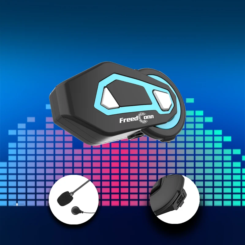 FreedConn T-MAX Pro Waterproof Motorcycle Intercom High Fidelity Sound Quality  6 Riders 1200m Group Communication Range  600mAh