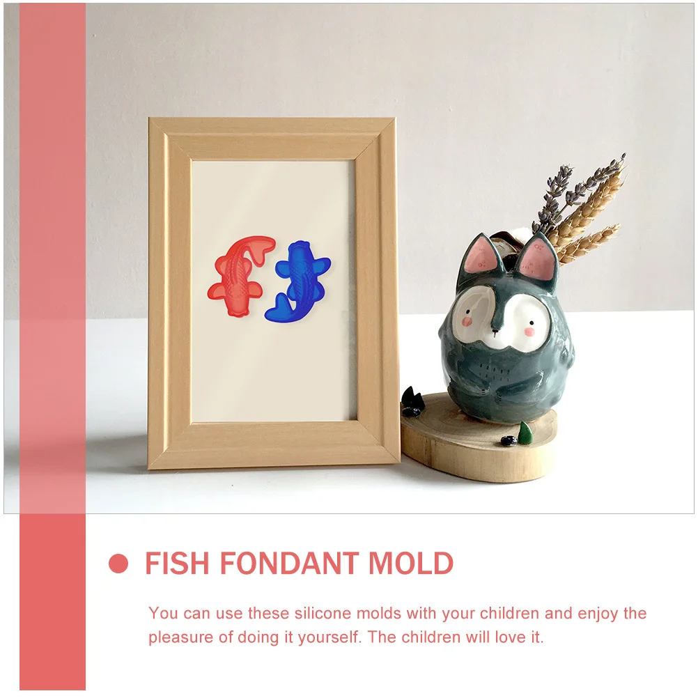 

3 Pcs Carp Shape Silicone Mold for Chocolate DIY Crafts Baking Flexible 3D Fish Fondant Easy Demold Clean Kitchen Bar Supplies