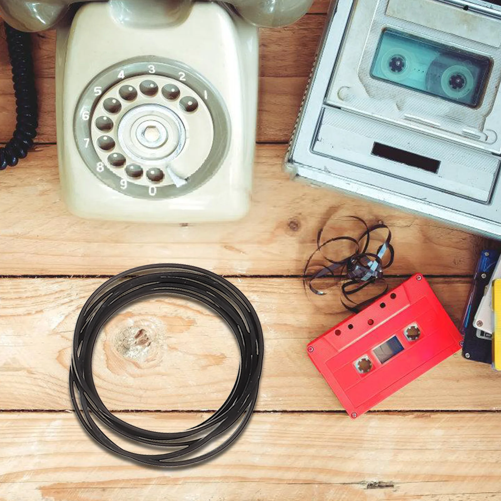 

50 Pcs Recorder Rubber Belts for Maintenance Square Cassette Players Repair Tape Machine