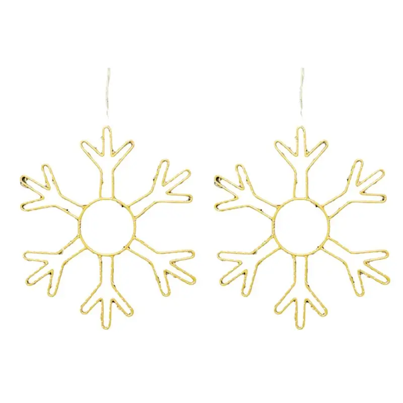 ABRN-2PCS Рождественские светодиодные светильники-снежинки для окон, украшения для дома, теплый свет