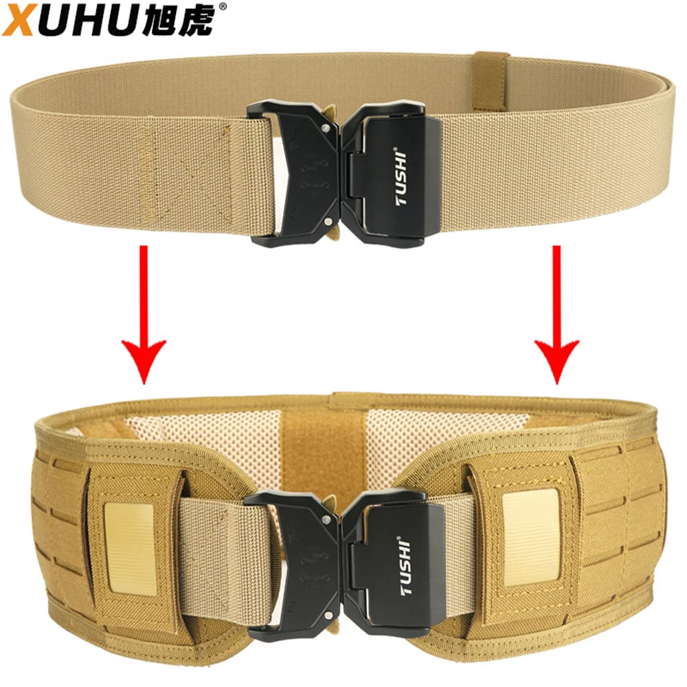 

XUHU Tactical Padded Belt Airsoft Molle Airsoft Belts CS Combat Duty Paintball Waist Belt War Game Hunting Accessories