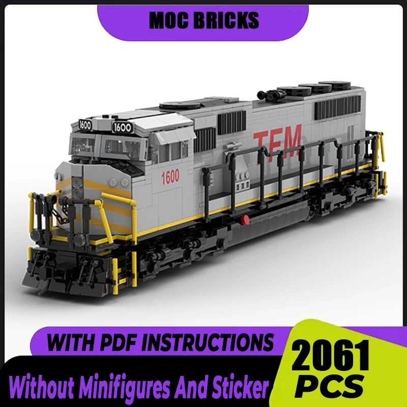 

Popular Locomotive Moc Building Blocks TFM SD70MAC Model Technology Bricks DIY Assembly Train Mechanical Tools Toy Gift