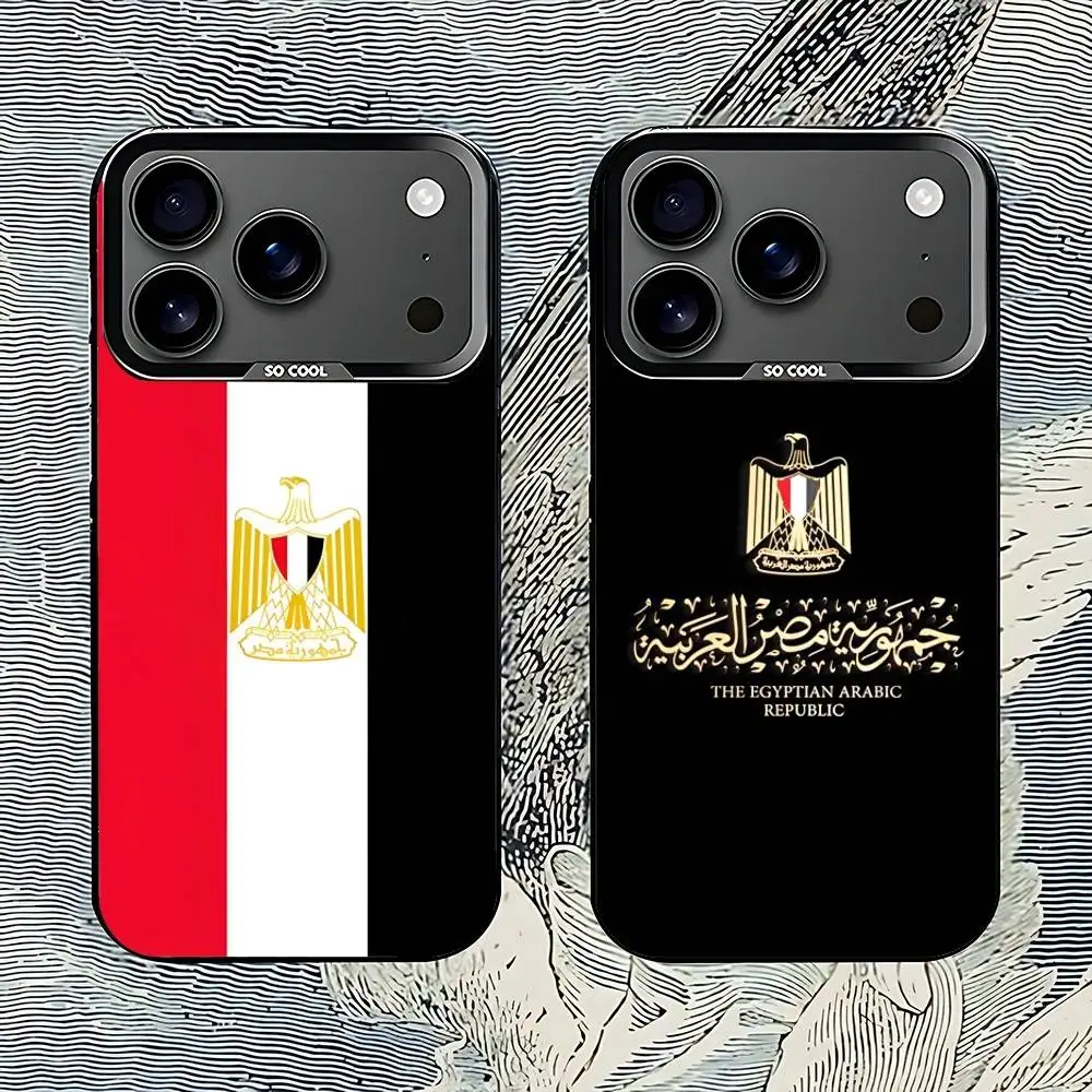 

E-Egypt Flag ART Black Phone Case Compatible with iPhone 17 16 15 14 13 12 11, Pro, Max, Plus, E, Air, Mini