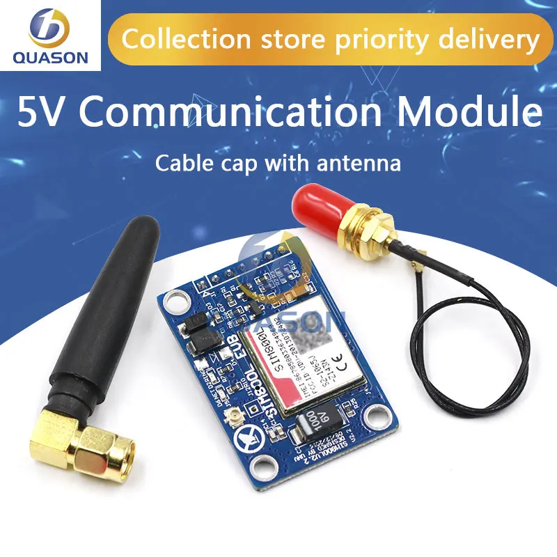 SIM800L V2.0 5V Wireless GSM GPRS modulo Quad-Band con cappuccio cavo Antenna per Arduino