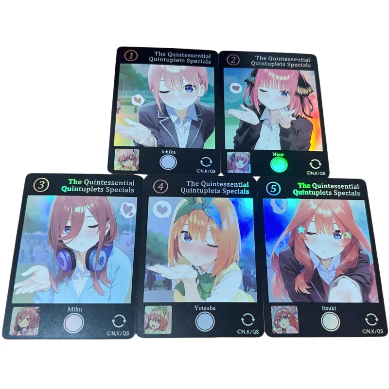 5Pcs/Set ACG Cards Nakano Ichika Nino Miku Yotsuba Itsuki Self portrait style Anime Game Characters Collection Color Flash Cards