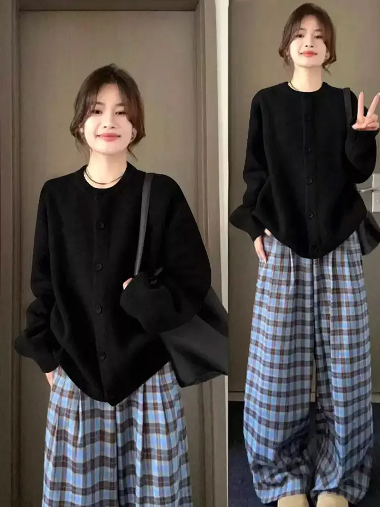 

Bla Knitted Open Cardigan Women's Loose Lazy Sle Casual High-End Outerwear Thi Sweater Coat Top Winter Spring Autumn