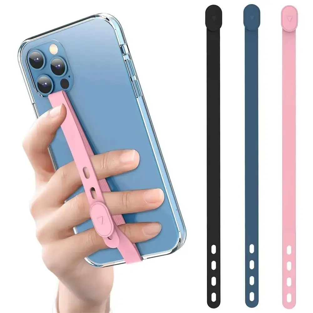 Universal Silicone Phone Strap Anti-lost Adjustable Phone Hand Band Elastic Phone Case Wristband Phone Accessories