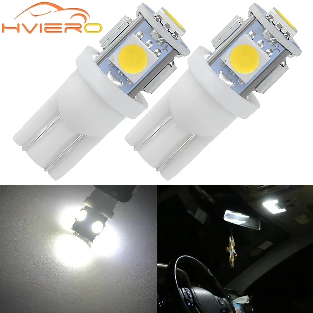 

2PCS T10 Car W5W 5050 5SMD Auto Turn Signal Wedge Reading Lamping Trunk Bulb Backup Led License Plate Clearance Light Waterproof