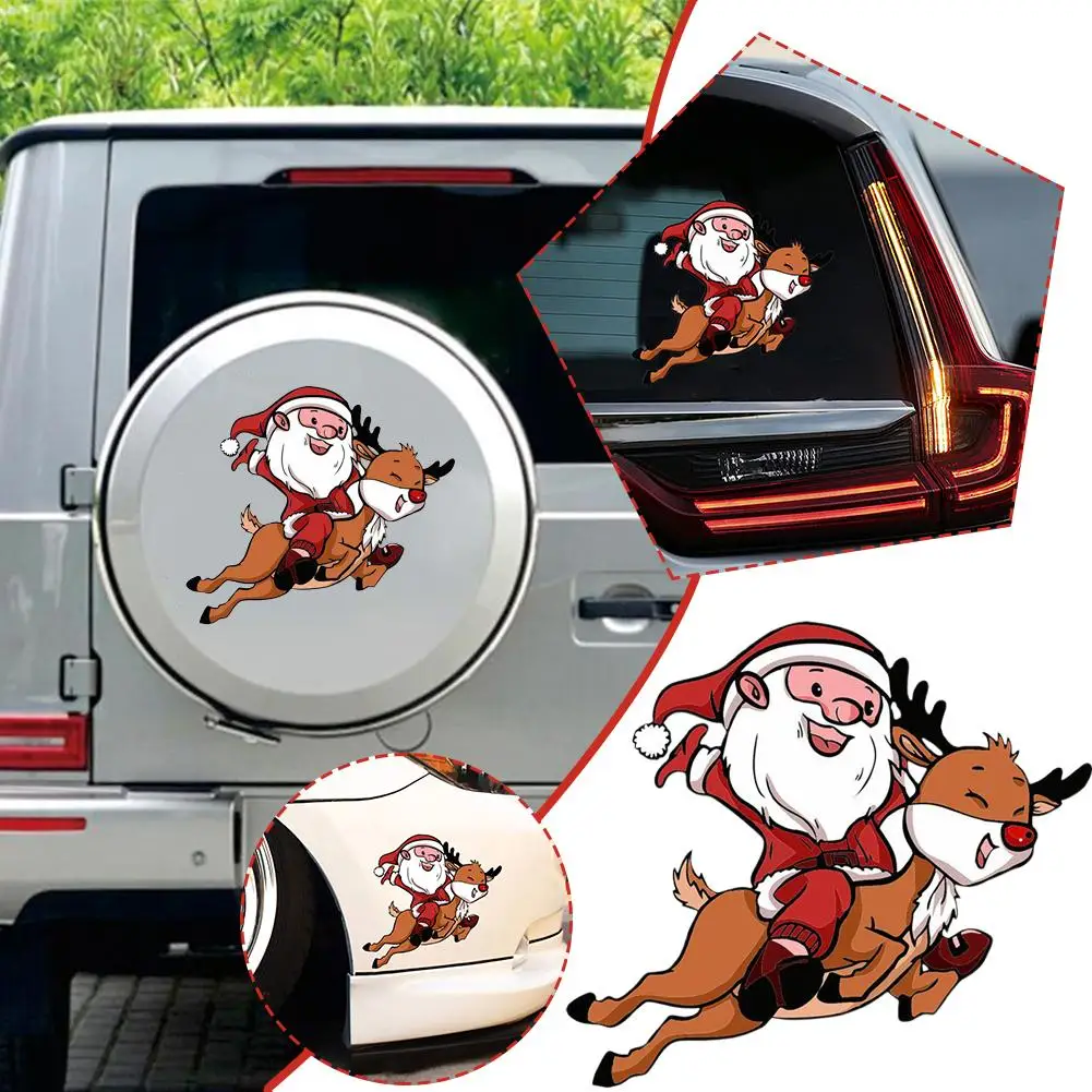 Feliz Navidad Cr pegatinas de pared moda Santa Claus decoración del hogar PVC nuevo vinilo año accesorio ventana habitación coche Remo Q1Y8