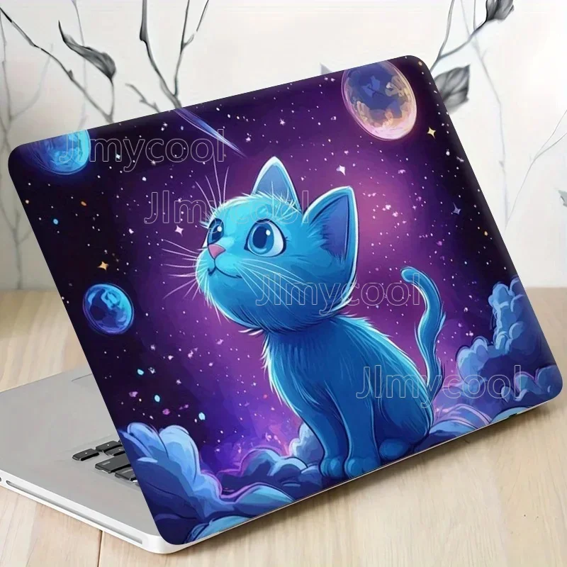 Pack of 3 Including 1 Spare No Need To Worry about Peeling Computer Light Beige New Space Cat Notebook Sticker PVC Material
