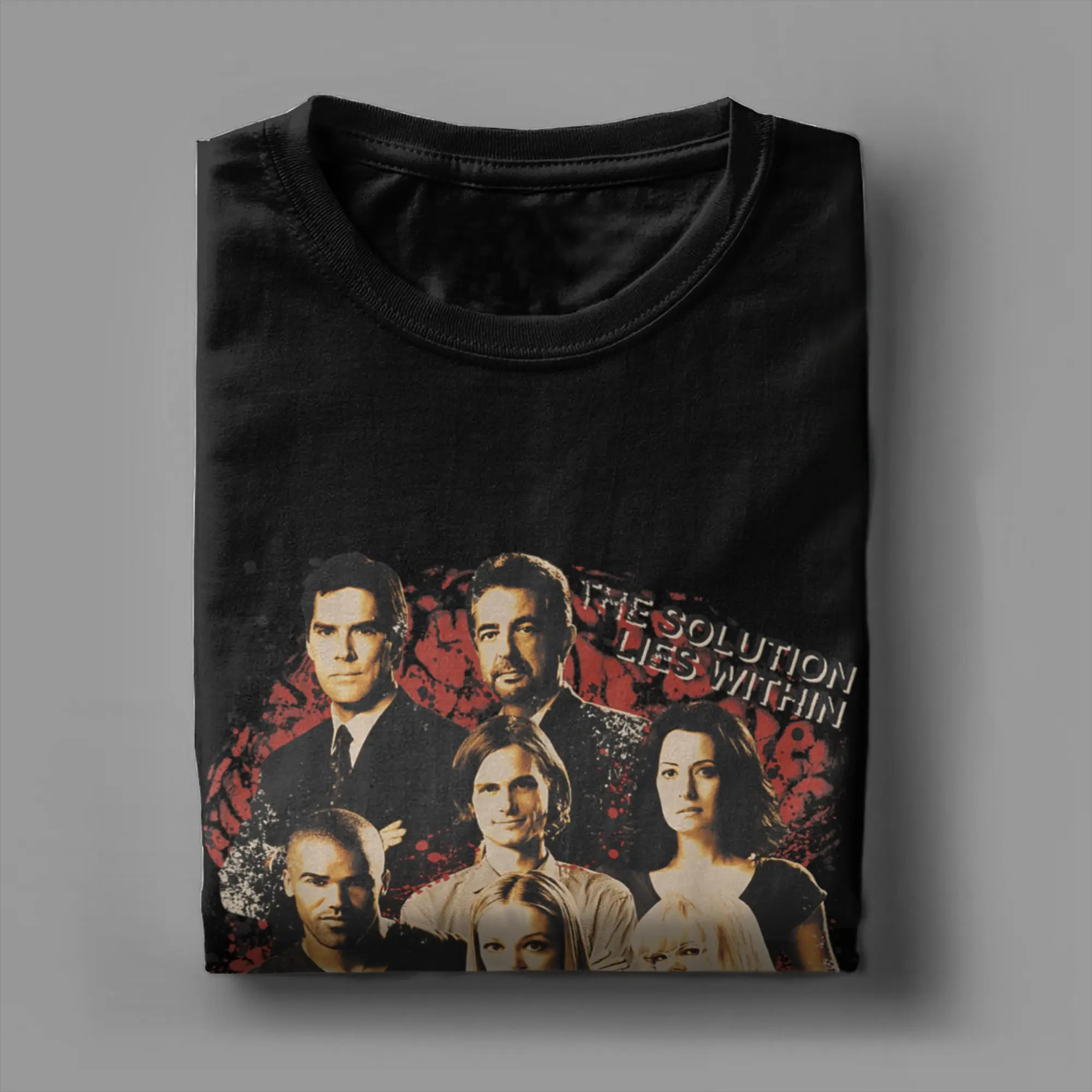 العقول الإجرامية الحل يكذب داخل تي شيرت للرجال القطن الجدة تي شيرت Crewneck برنامج تلفزيوني تيز قصيرة الأكمام حفلة ميرش