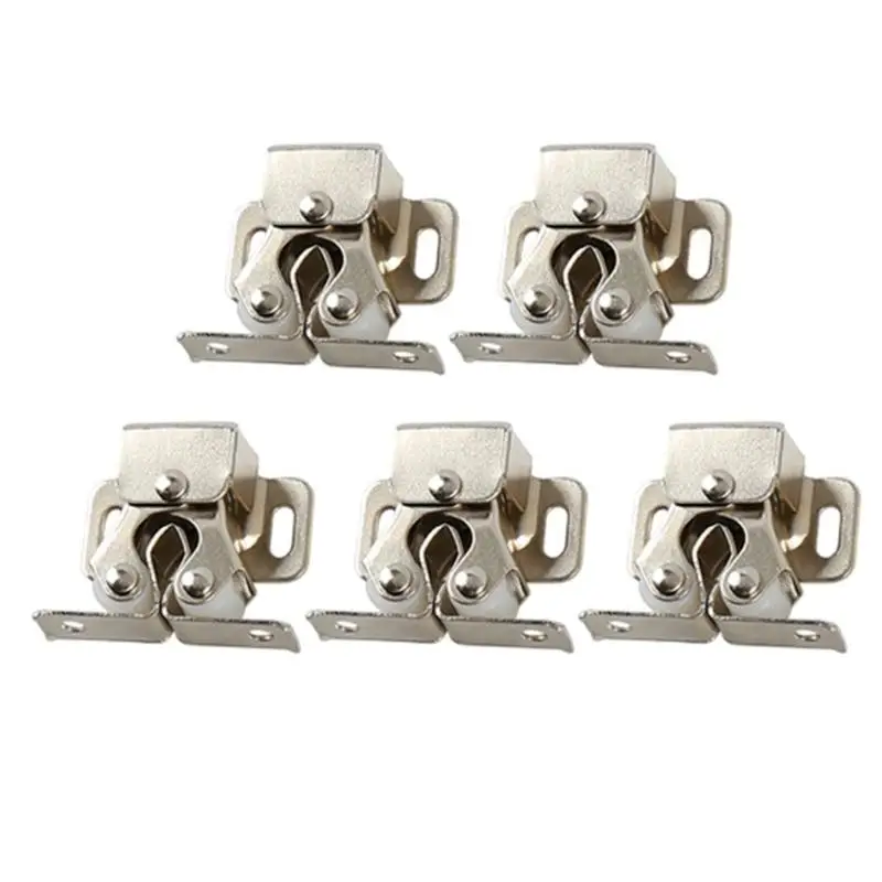 Set of 5 Cupboard Cabinet Door Catches Twin Roller Closet Catch Double Roller Q81C