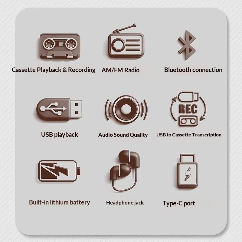 New Panda 6519 Retro Bluetooth Audio Bluetooth 5.1 Cassette
