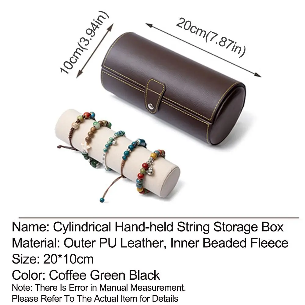 Portable Watch Roll Travel Case Vintage Cylindrical Watch Display Box Durable PU Leather Wristwatch Holder Antique Collection