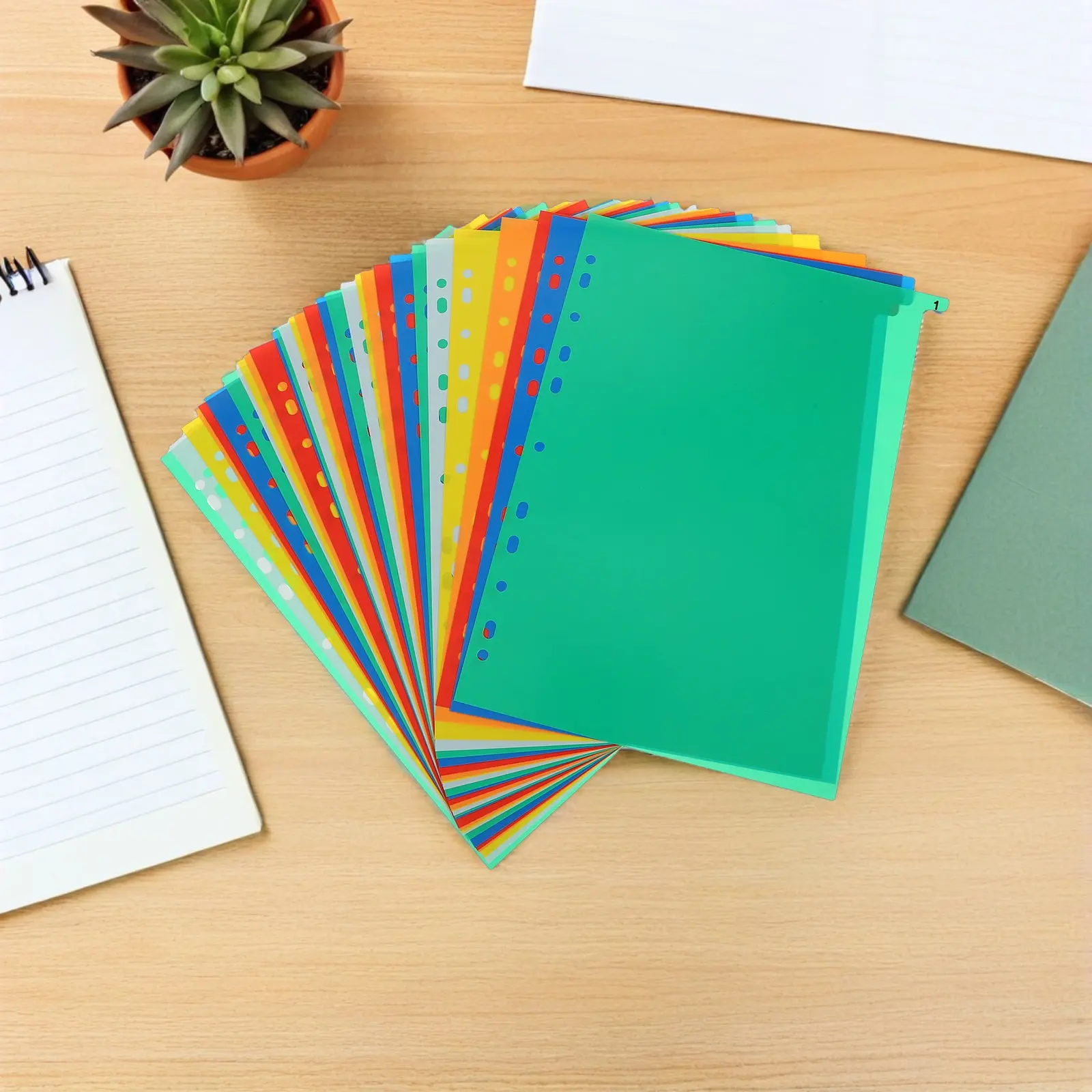 

62Pcs Multicolor Index Divider Tabs Plastic Binder Dividers for Office School Personal Planners Organizer File Separators