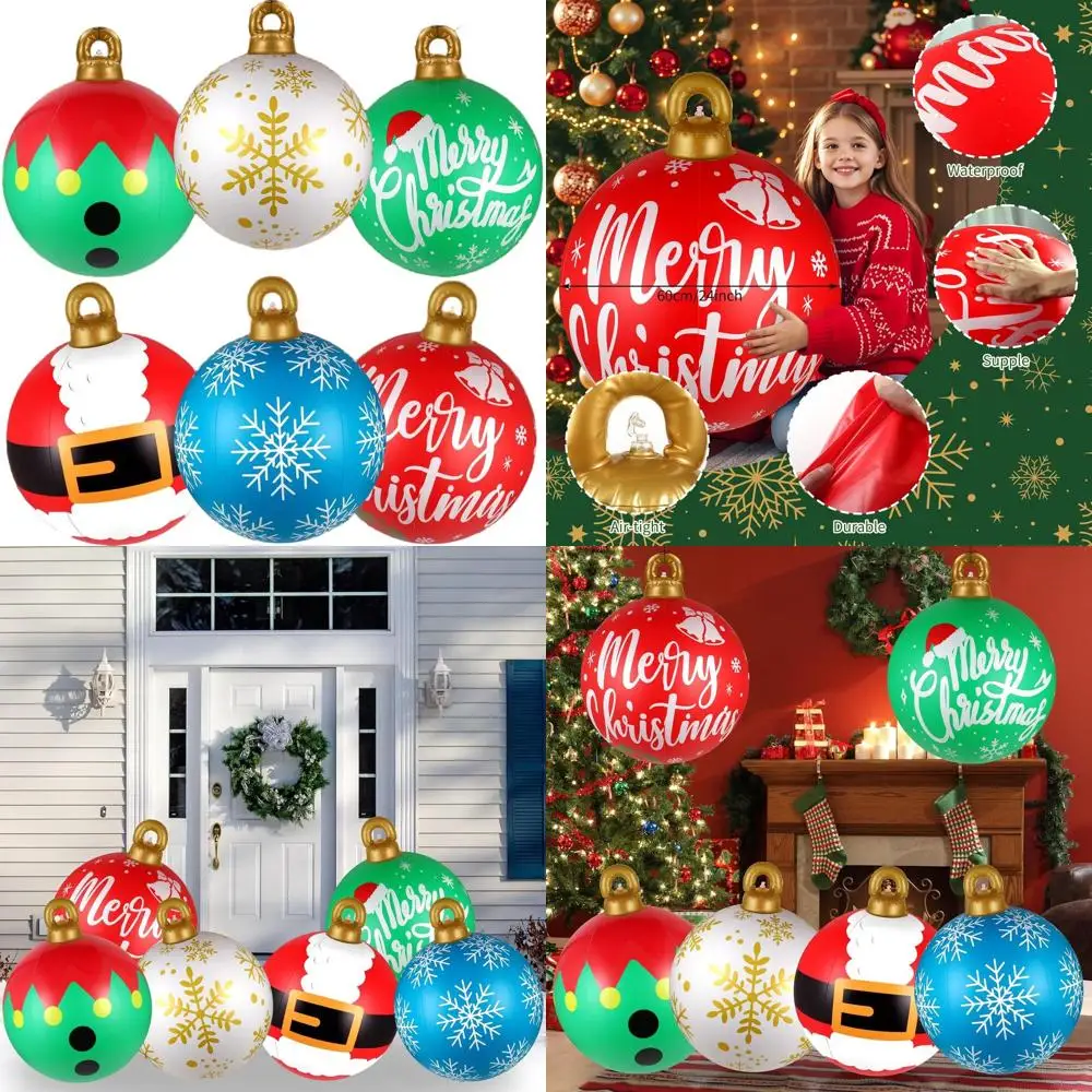 

24 многоразовых надувных рождественских украшения из ПВХ для наружного праздничного декора