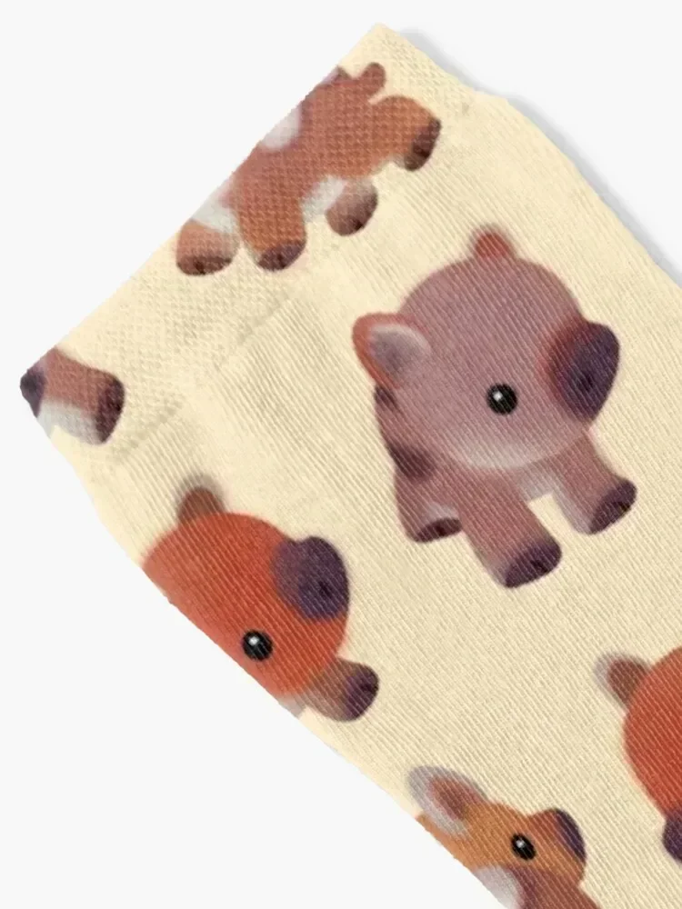 Wild boar piglet Socks floral gift funny gifts floor Boy Socks Women's