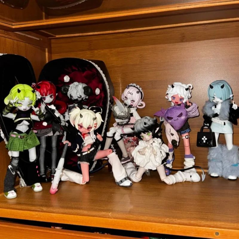 حقيقية شيطان القرن Bjd صندوق أعمى 80% مفصلية تمثال تمثال المنقولة دمية زخرفة سبعة خطايا قاتلة لعبة هدية عيد ميلاد