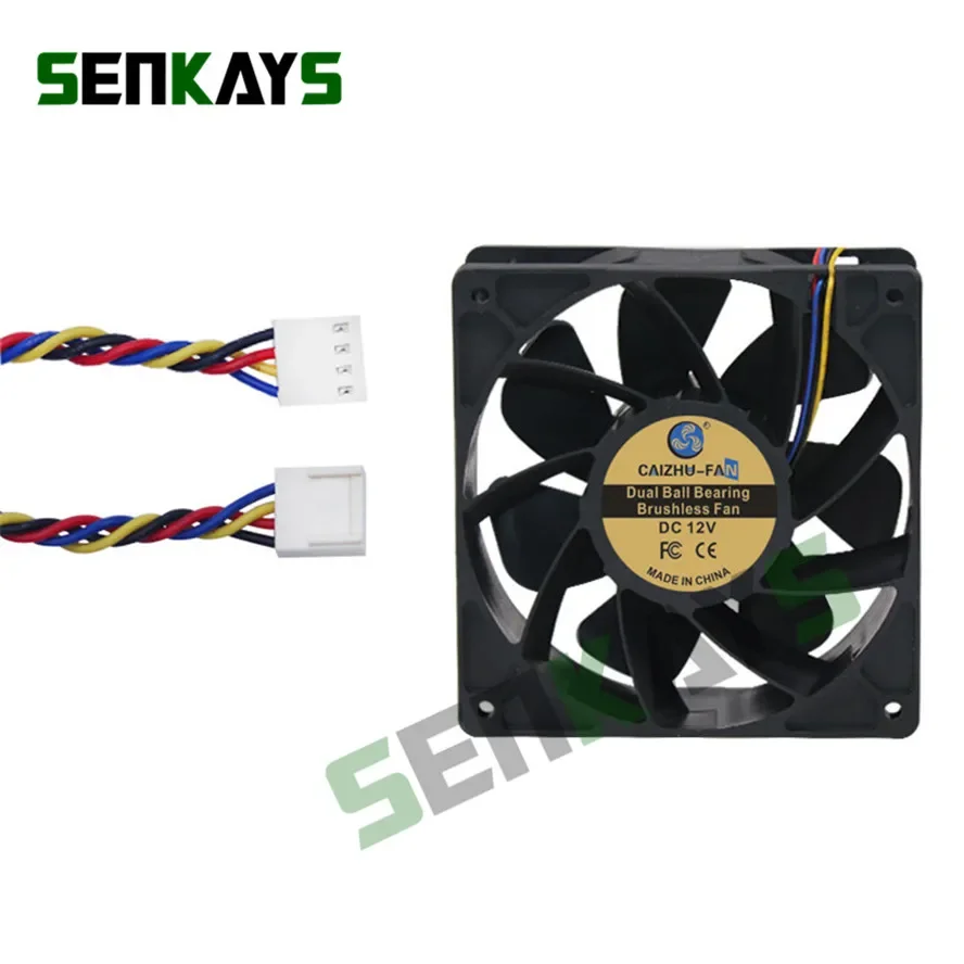 Dual Ball Bearing 120MM 12CM 12038  CPU Fan 120x120x25mm DC 12V Computer Case Cooling Fan 4pin  PWM