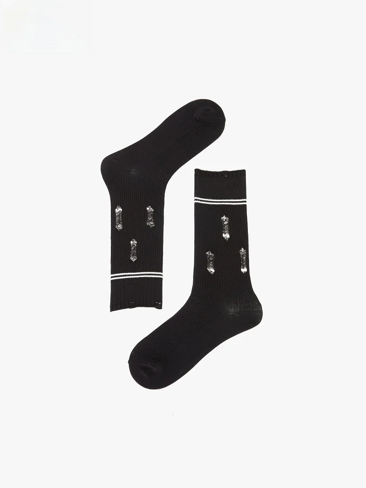 peacebird-ミッドカーフソスデザイン-aygf302-ブラカラー-秋シーズンの新作-おしゃれで快適なコットンソス