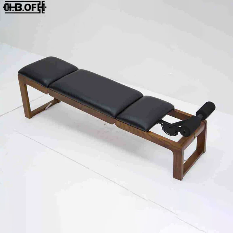 Pilates Multifunctional Folding Chair Indoor Private Training Equipment, White Wax Wood Abdominal Muscle Board view 3
