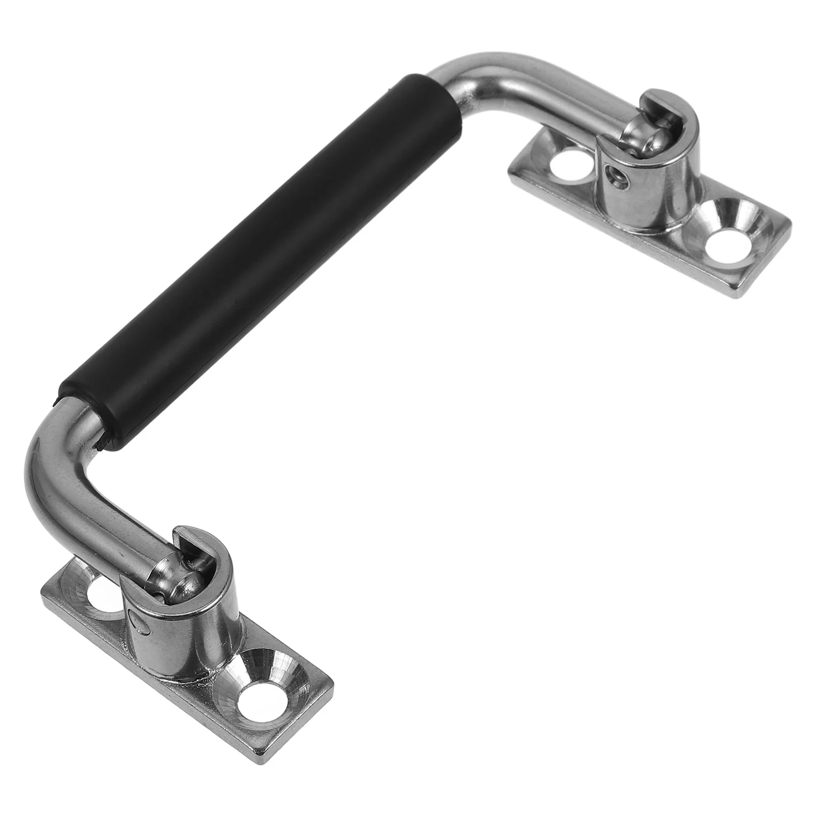 

Stainless Steel Foldable Handle Rubber Coated Grip For Toolboxes Cabinets Equipment Boxes Heavy Duty Surface Mount Pull