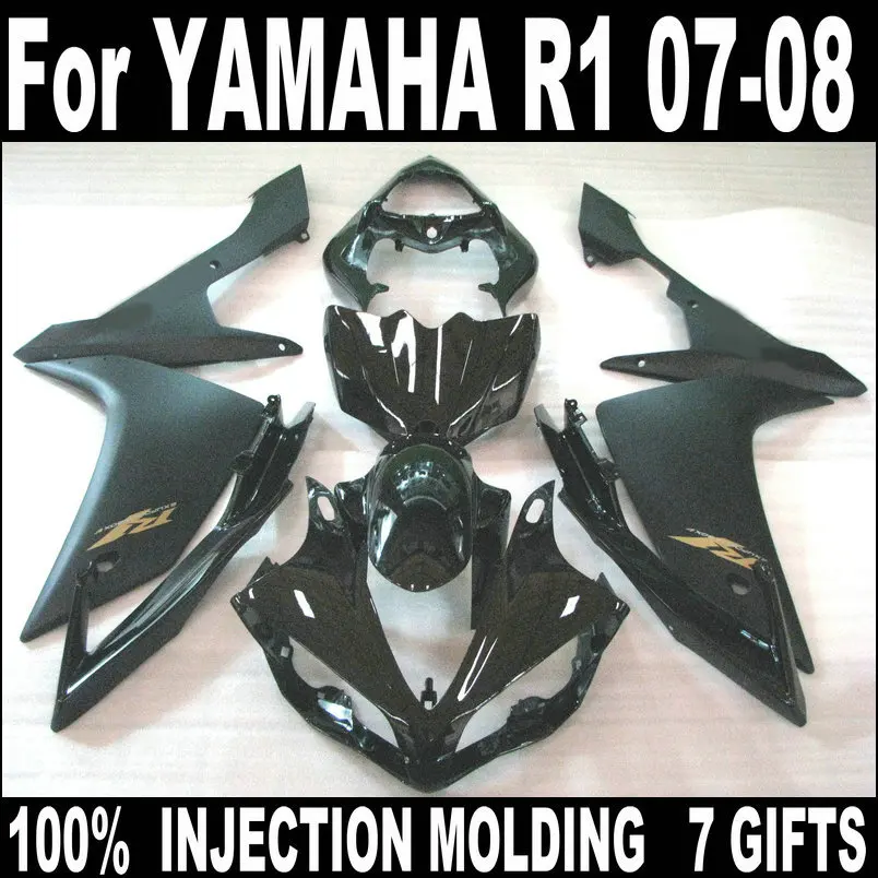 

Черный комплект обтекателей для мотоцикла YAMAHA ing R1 2007 2008, комплект пластиковых обтекателей YZF R1 07 08 HZ23