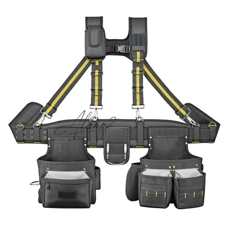 Multi-Pocket Tool Belt Adjustable Waist Tool Bag Multifunctional Repair Tool Pouch for Electrician Carpenter