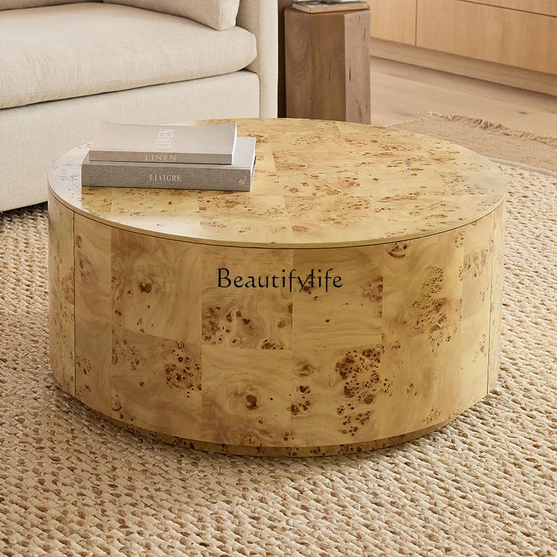 Creative pomegranate bark coffee table wabi sabi wind retro solid wood personalized art bedside table