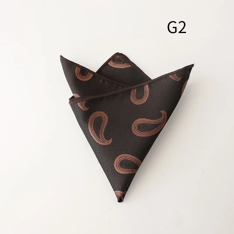 남자를위한 새로운 컬러 페이즐리 스타일 포켓 스퀘어 클래식 공식 폴리 에스터 손수건 결혼식 회의 정장 액세서리 Hanky