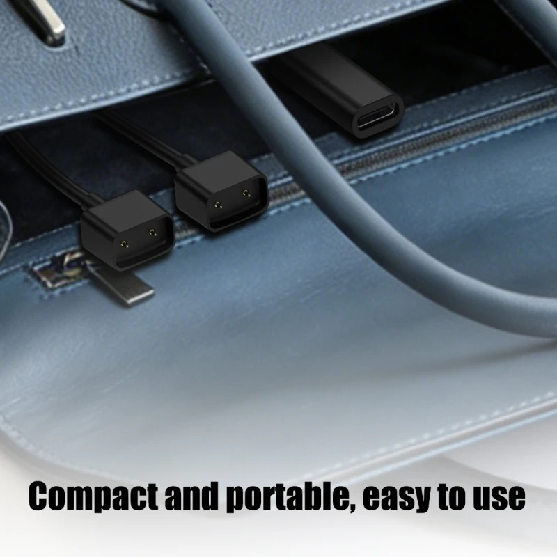 Daily Intelligent Glasses Charging Cord, Usb C Female to Double-Pin Heads, 30Cm Cable for Eyewear 3Th Gen Intelligent Glasses
