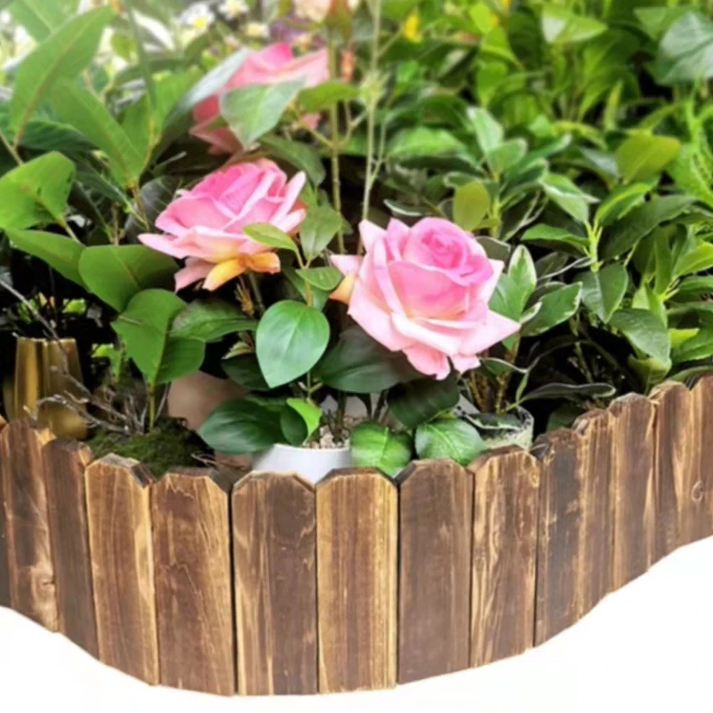 

Anti-Corrosion Wood Garden Edging Border Landscape Lawn Railing Stone Reusable Shrubs Guard Outdoor Yard