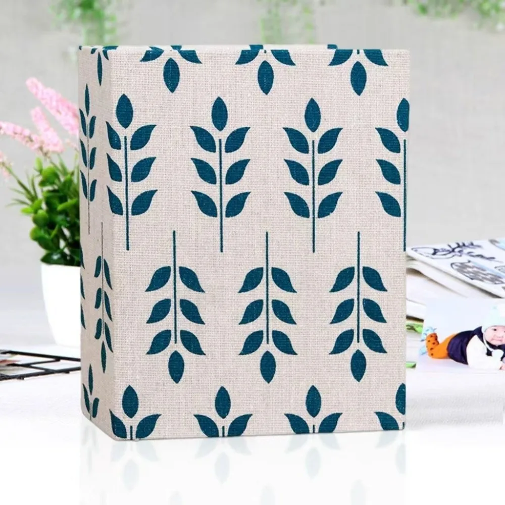 100 Pockets Photo Album Linen Cover 4x6 Photos Slip-in Picture Albums DIY Writable Small Scrapbook Album
