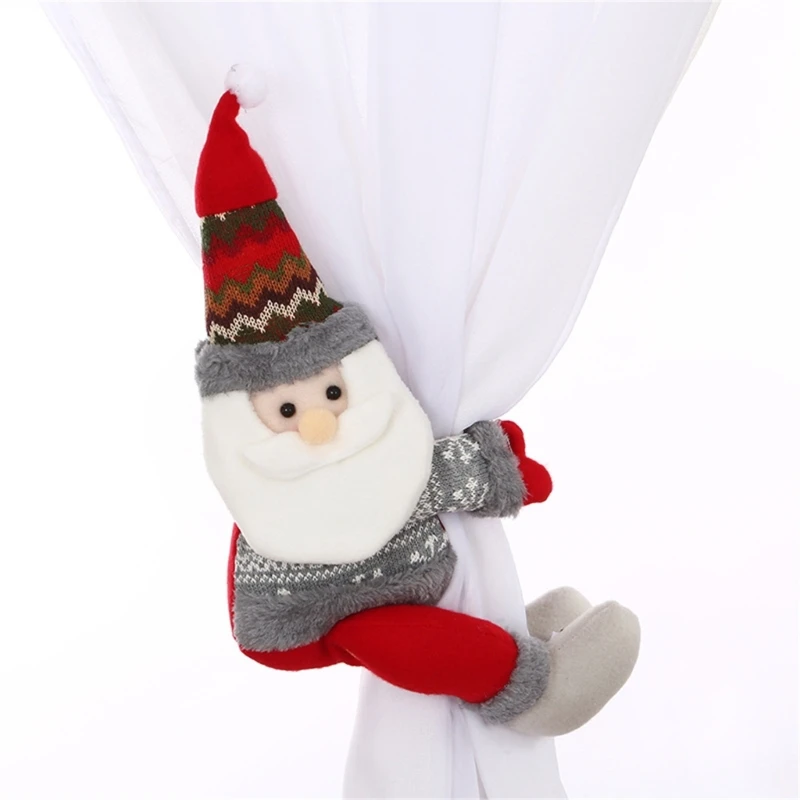 Holiday Christmas Themed Curtain Buckle Plush Window Dressing Accessory