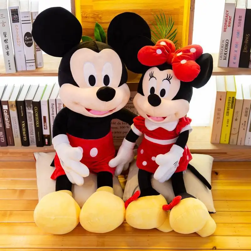 70/100cm New large size Mickey Minnie Mouse Stuffed Plush Doll Kawaii Plush Toys Cartoon Anime Birthday Superior Children Gift