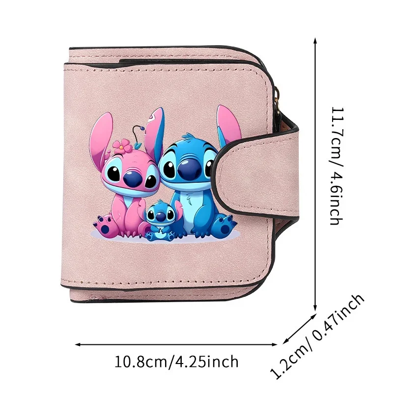 Disney Stitch Cute Cartoon Anime Pattern Purse Korean Edition Trendy Wallet Multi Functional Fashion Card Bags Storage Bag Gift