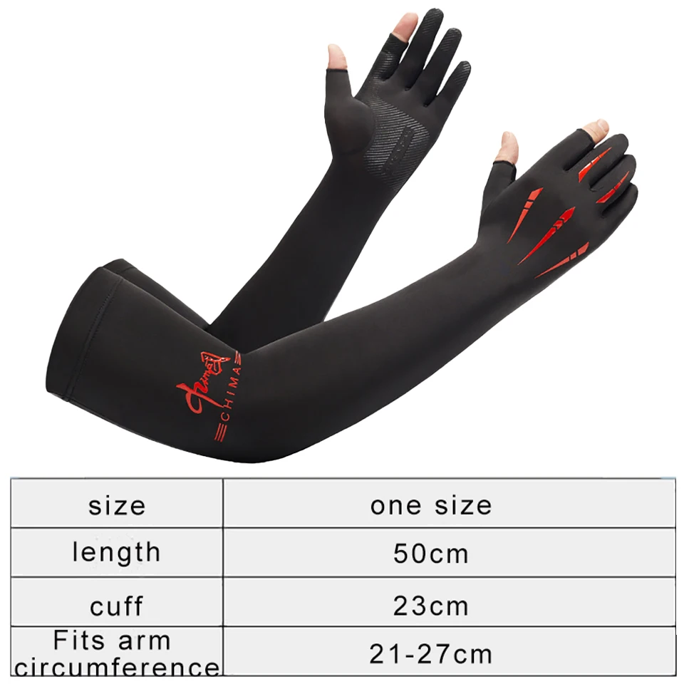 LOOGDEE 1Pair Sports Arm Sleeves Men Women Cycling Running Fishing Arm Cover Cuff Sun UV Protection Ice Cool Sleeves Long Gloves