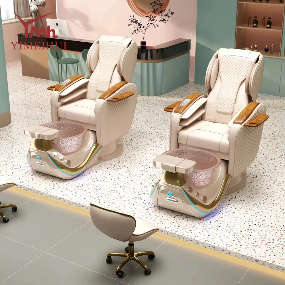 

Custom luxury high back electric manicure massage chair spa pedicure bowl chairs