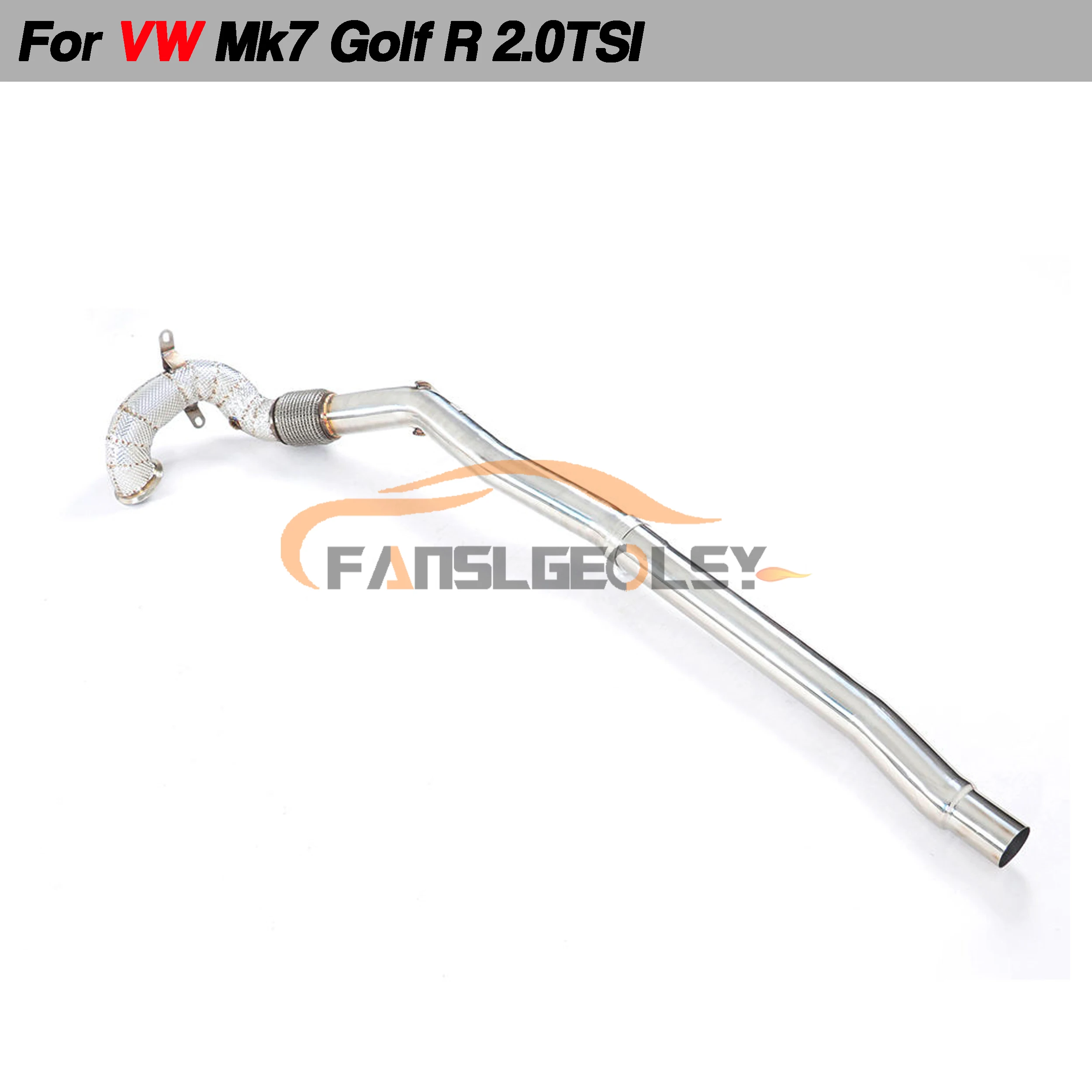 For VW MK7 Golf R 2.0 TSI Steel Downpipe Performance Exhaust System With Heat shield and catalytic converter Headers