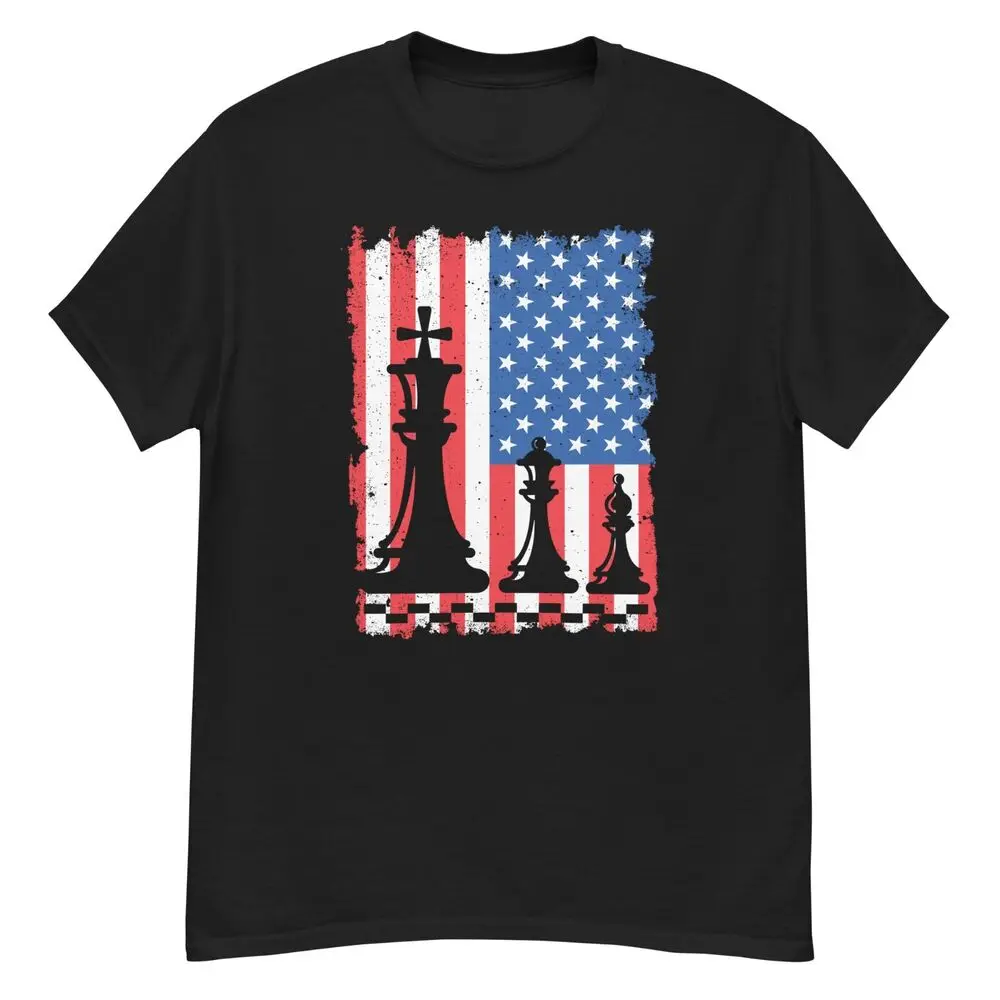 American Flag Chess Unisex T-Shirt Patriotic Gift for Chess Player Chess master