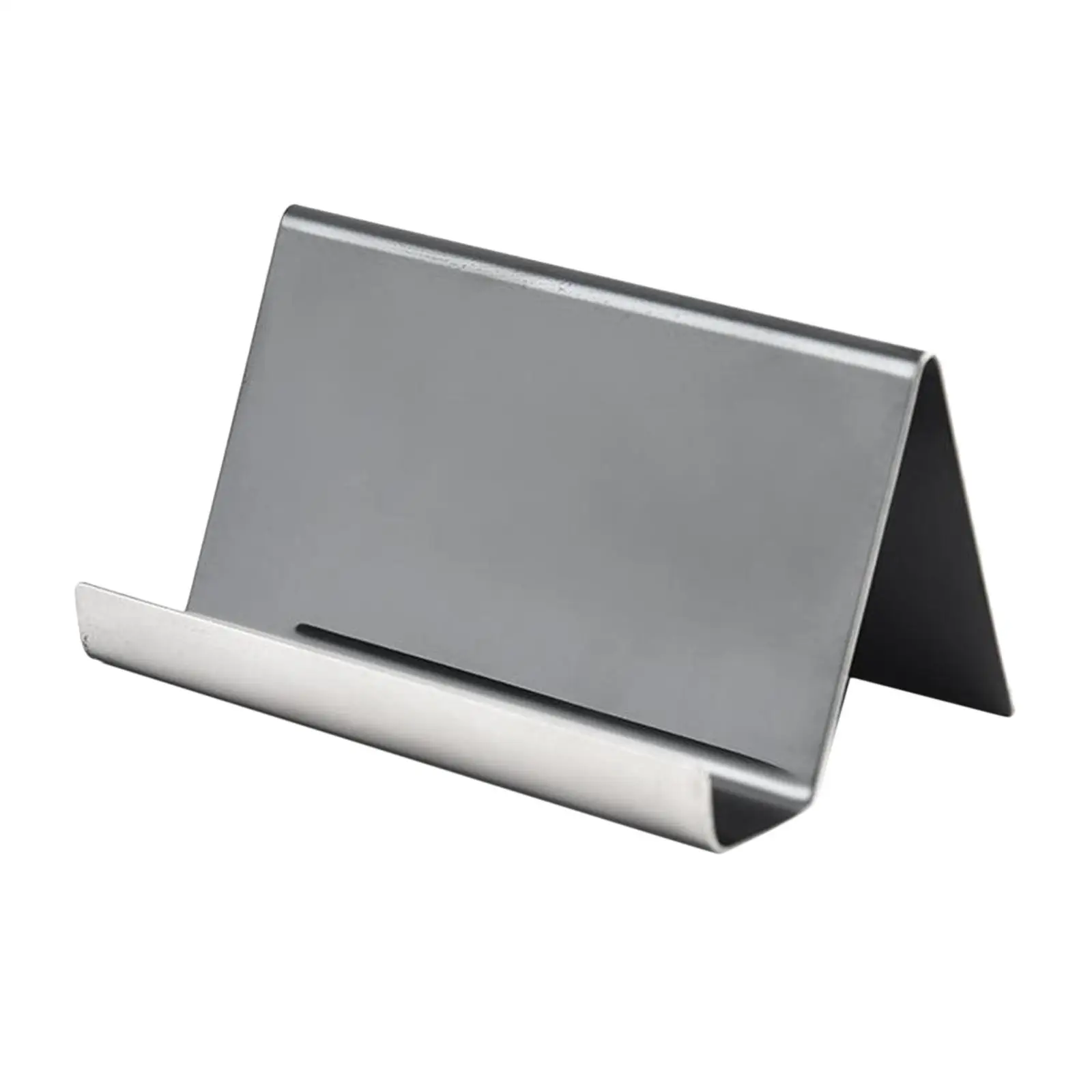 Modern Stainless Steel Name Card Holder Display Rack Office Table Organizer for Business Cards