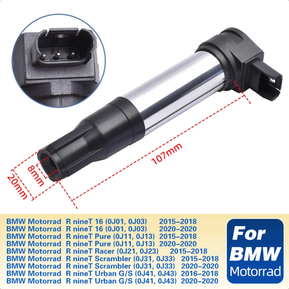 Ignition Coil 12138560173 for BMW Motorrad R NineT 16 Scrambler 0J31 0J33 Urban G/S 0J41 0J43 R NineT Pure 0J11 0J13