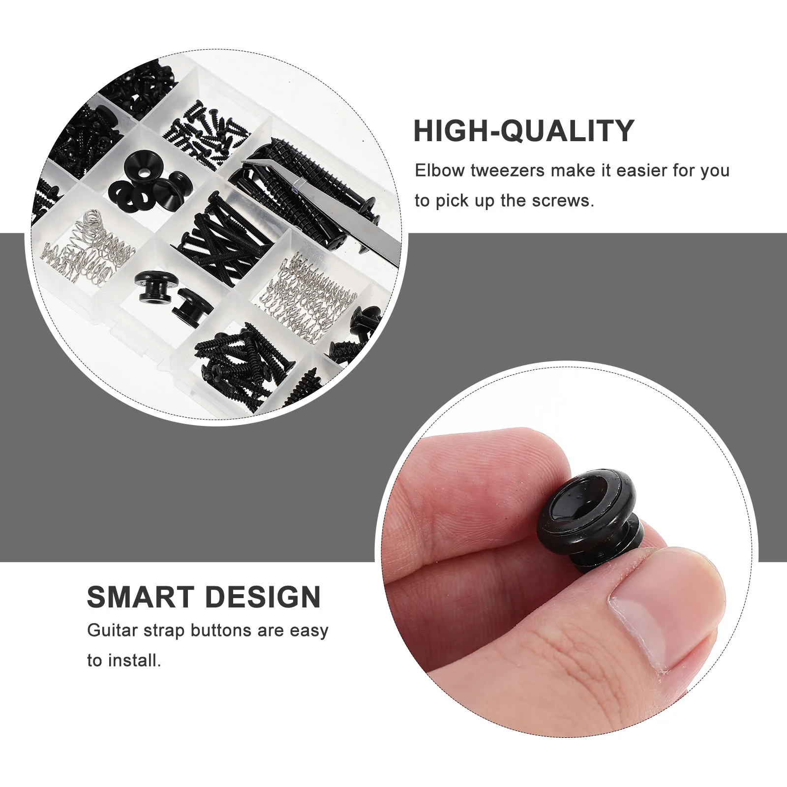 

1 Set 9 Types Repair Screws Kit With Belt Buttons Plastic Storage Box Replacement Parts For Electric Guitars Guitar Mounting Kit