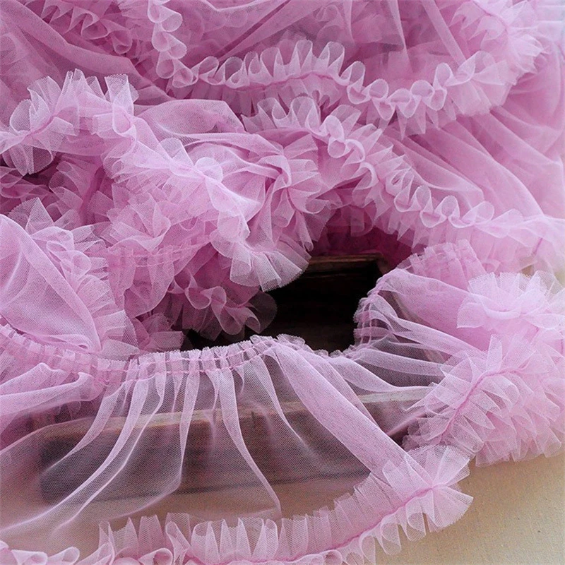 

15cm Wide Multicolor 3D Pleated Mesh Lace Trim For Lolita Doll Dress Princess Tutu Skirt DIY Decoration