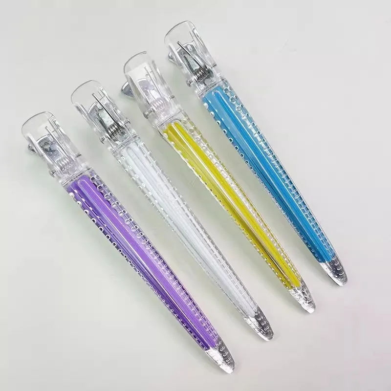 2Pcs/Lot New Fashion Crystal Transparent Including Metal Steel Seamless Duckbill Clip No Crease Fixed Hair Clip Styling Tool