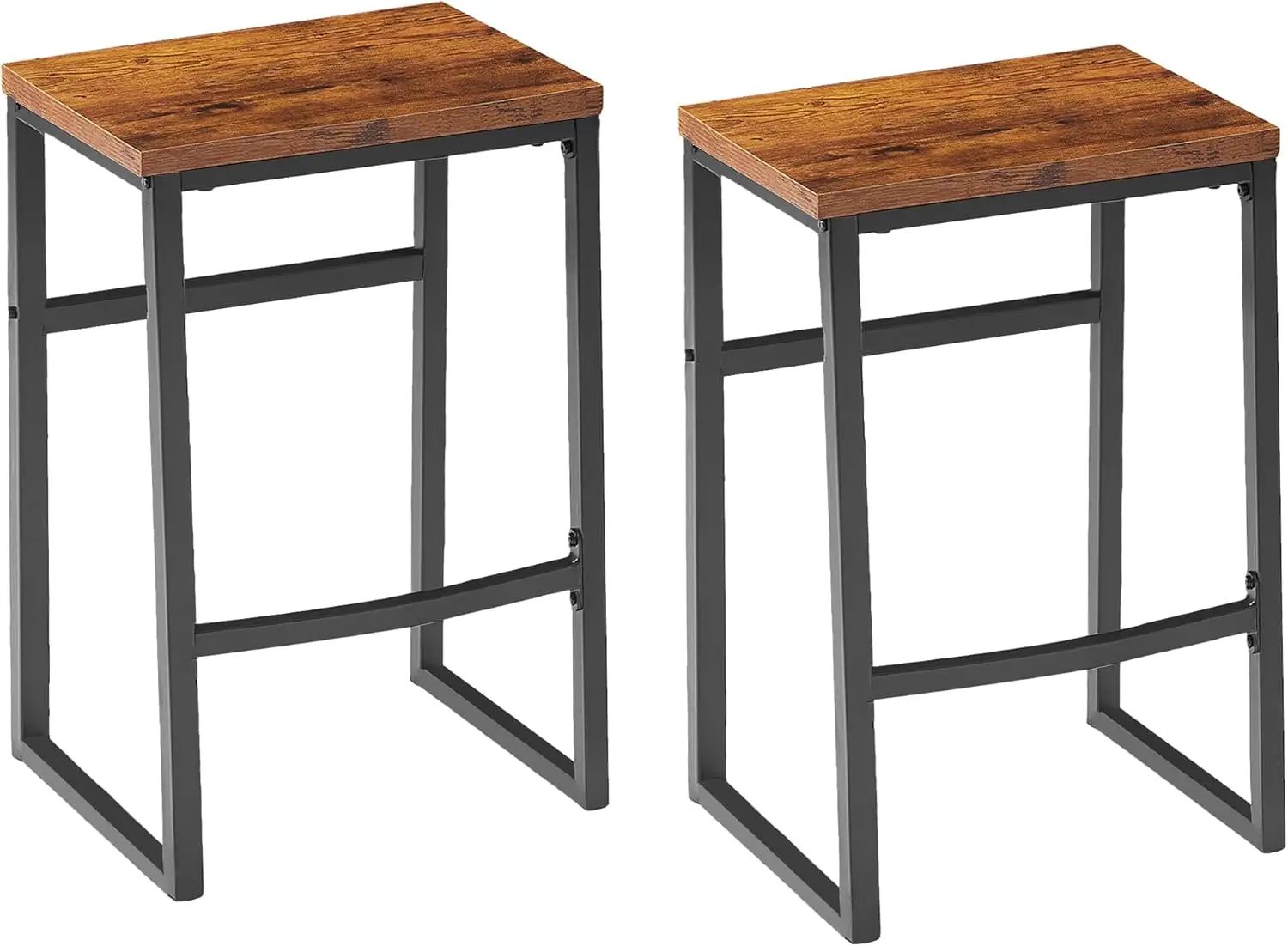 

Bar Stools Counter Height, Breakfast Chairs With Large Seats And Footrests For Kitchen Island, Living Room, Dining Room, Metal