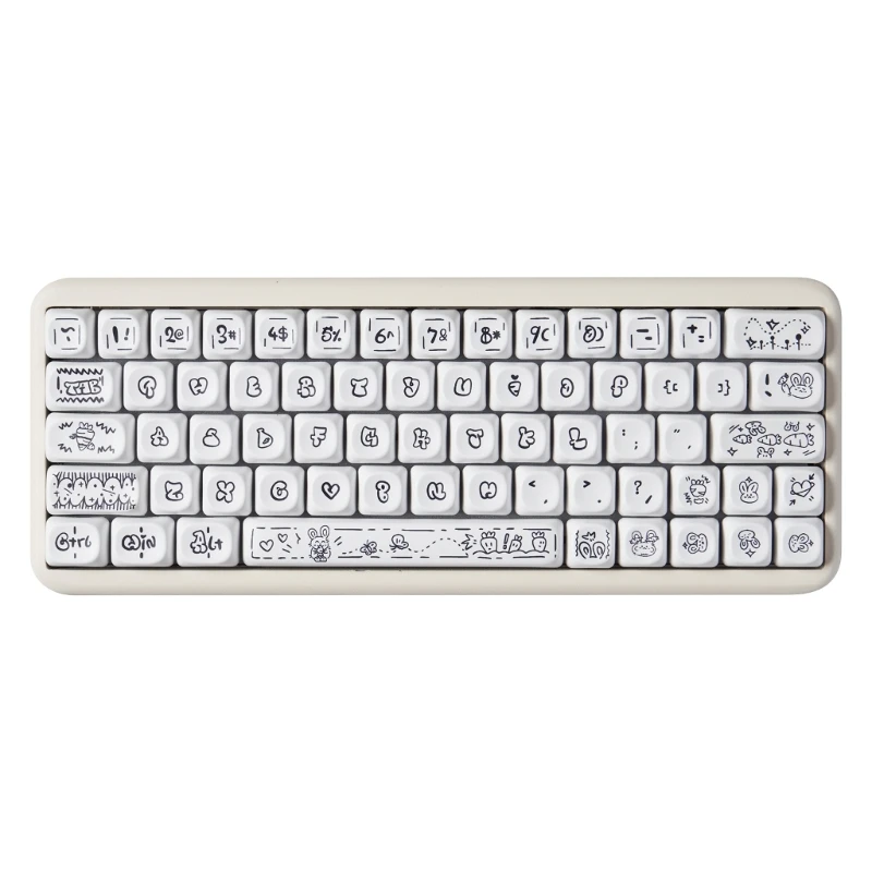 DN59 131Keys Carrot Rabbits Keycap PBT Dye Sublimation MOA Profile for Switches Fit 61/64/68/87/96/104/108Keyboard Keycap