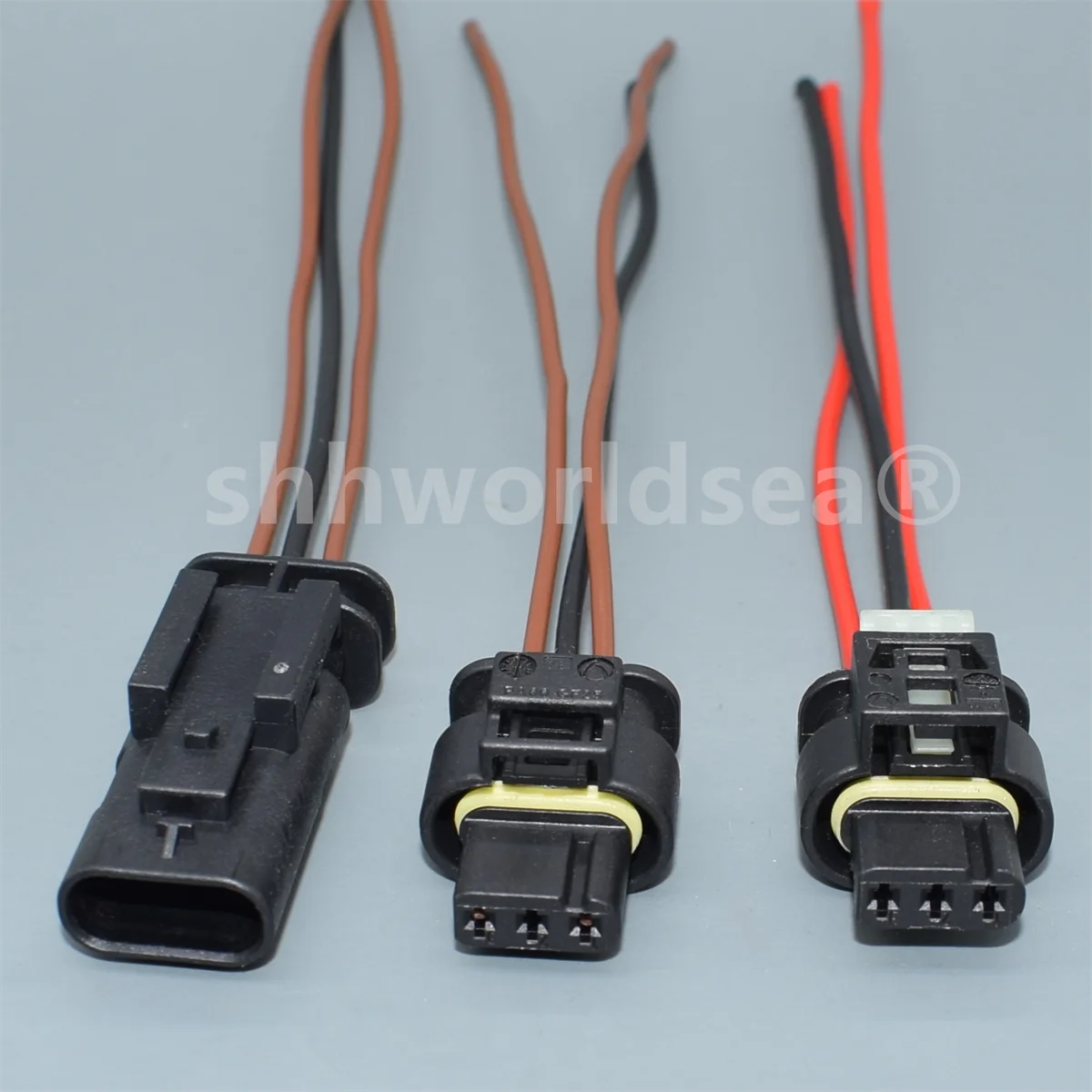 Shhworldsea 3 دبوس موصل سلك السيارات المقاوم للماء 1718653-1 / 4F0 973 703A / 2-1718652-3 عكس الرادار التوصيل لشركة فولكس فاجن أودي #5