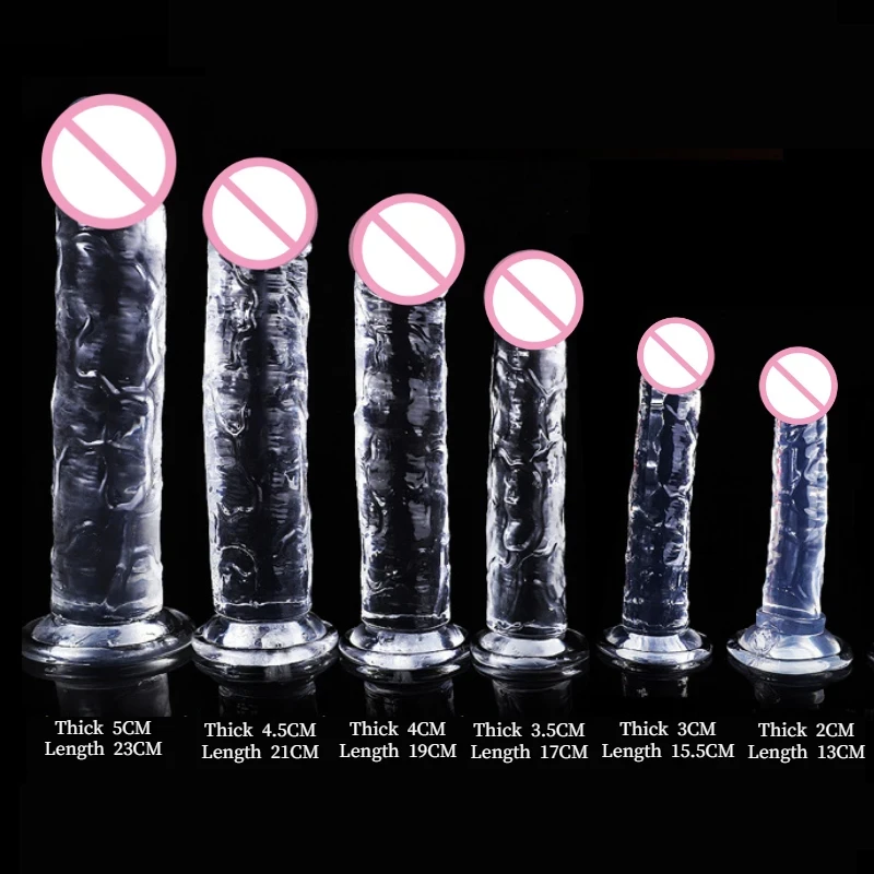 Realistic Dildo for Women Silicone Beginner Clear Dildo with Strong Suction Cup Hands-Free Play for Adult Sex Masturbator G Spot